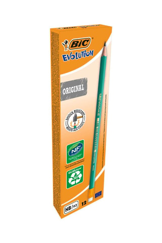 2 x BIC Evolution Original Crayons à Papier avec Gomme Intégrée - 24 produits