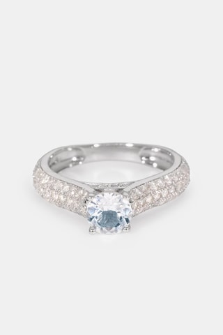 Bague Candide - Or blanc, diamants et topaze