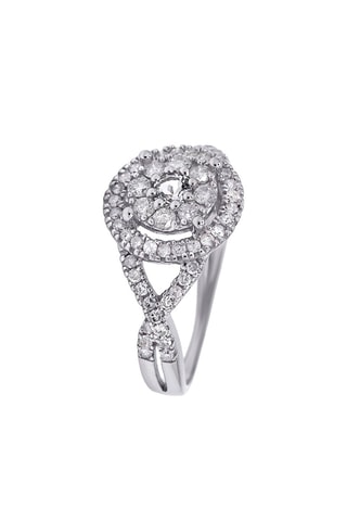 Anello Caprice - Oro bianco, diamanti e topazio