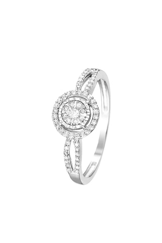 Solitario Vendôme - Oro blanco y diamantes