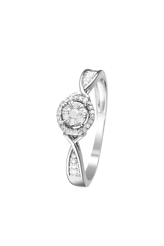 Solitario Extase - Oro blanco y diamantes