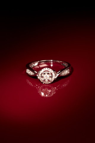 Solitario Extase - Oro blanco y diamantes