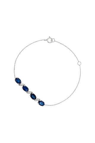 Pulsera Baru - Oro blanco, diamantes y zafiros