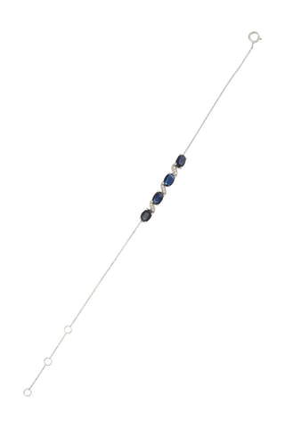 Pulsera Baru - Oro blanco, diamantes y zafiros