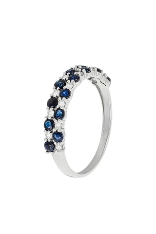 Anillo Princesse Grace - Oro blanco, diamantes y zafiros