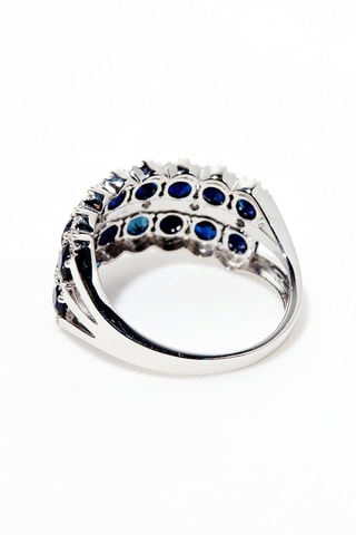 Anillo Salma - Oro blanco, diamantes y zafiros