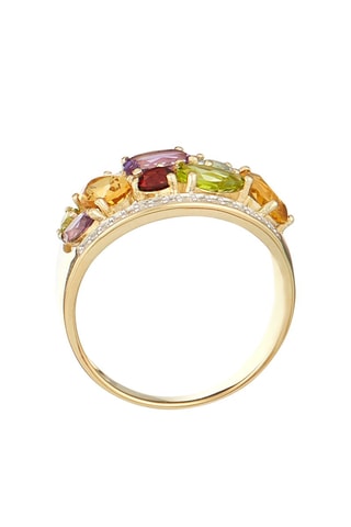 Anillo Mae - Oro amarillo, diamantes y piedras preciosas