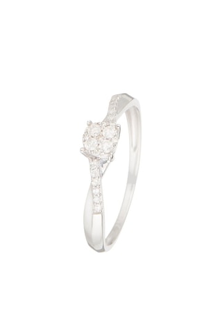 Solitario Lismore - Oro blanco y diamantes