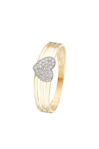 Anillo Gravé dans mon Coeur - Oro amarillo y diamantes