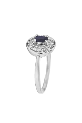 Anillo Douce Nuit - Oro blanco, diamantes y zafiro
