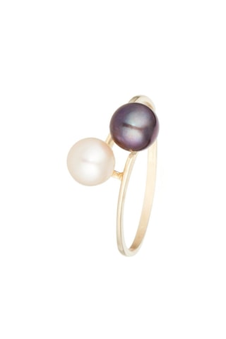 Anillo Duo perlé - Oro amarillo