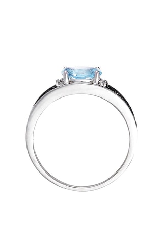 Anillo Azur - Oro blanco, zafiros, topacio y diamantes