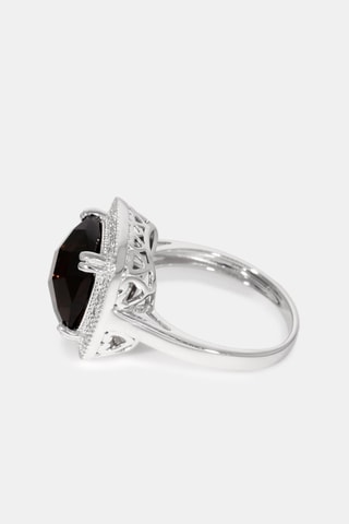 Anillo Ludivine - Oro blanco, diamantes y cuarzo