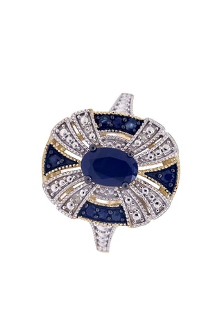 Anillo Lune d'Argent - Oro amarillo, diamantes y zafiros