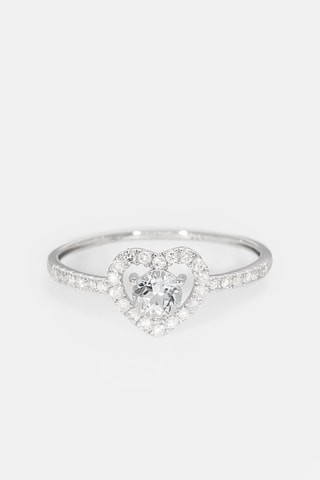Anillo Lumière d’Orient - Oro blanco, diamantes y topacio