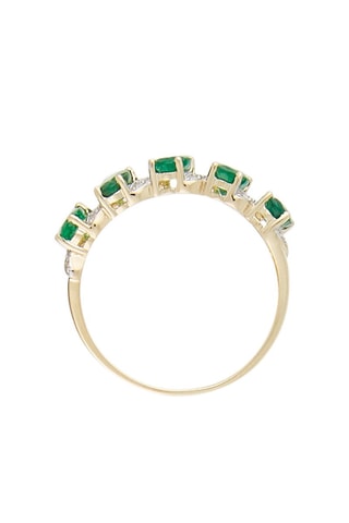 Anillo Sambava - Oro amarillo, diamantes y esmeraldas
