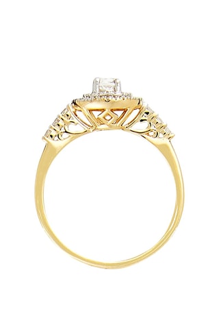 Anillo Nosy - Oro amarillo, diamantes y topacio