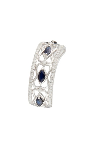 Anillo Royal - Oro blanco, diamantes y zafiros