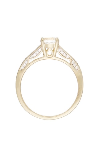 Anillo Kriva - Oro amarillo, diamantes y topacio