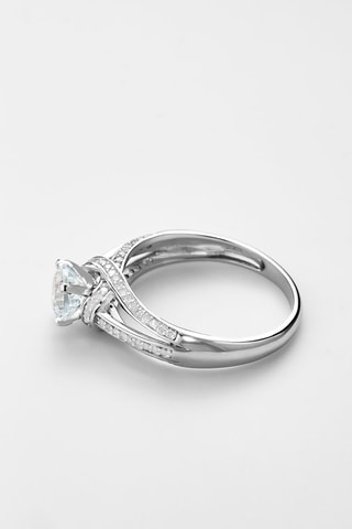 Anillo Mackay - Oro blanco, diamantes y topacio