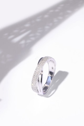 Alianza Mon Unique Pensée - Oro blanco y diamantes