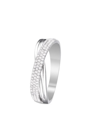 Alianza Mon Unique Pensée - Oro blanco y diamantes