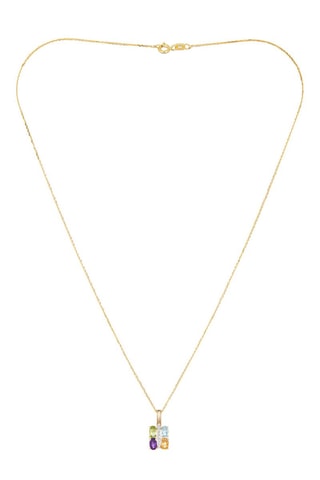Colgante Cayuga - Oro amarillo, diamantes, citrino, amatista, topacio y peridoto