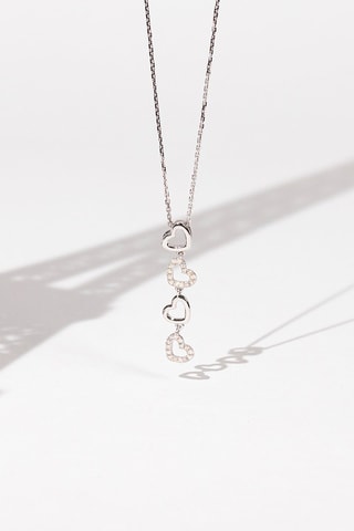 Colgante 4 coeurs - Oro blanco y diamantes