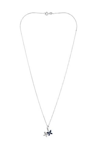 Colgante Héméra - Oro blanco, diamantes y zafiros