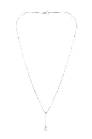 Collar Goutte d'Azur - Oro blanco y topacio
