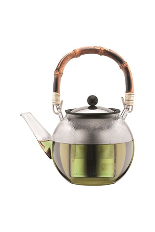 Tetera de émbolo de vidrio de borosilicato Assam - 1 l