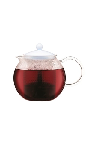 Tetera de émbolo de vidrio de borosilicato Assam - 1 l