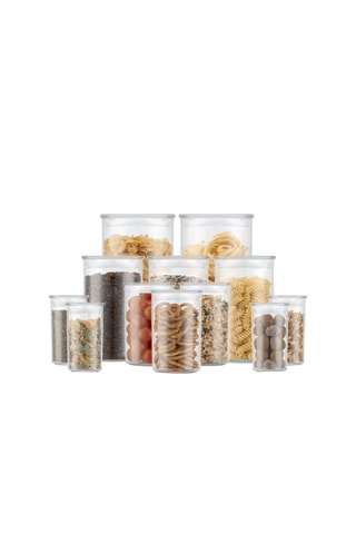 12 tarros con tapas - de 250 ml a 2 l