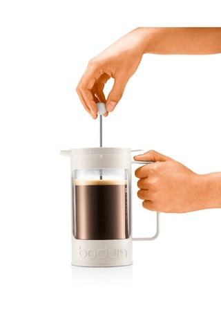 Cafetera de émbolo Bean de acero inoxidable y vidrio de borosilicato - 
1 l