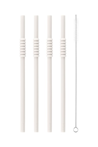 4 pajitas de silicona sin BPA Bistro - 1,3 x 24 x 1,3 cm