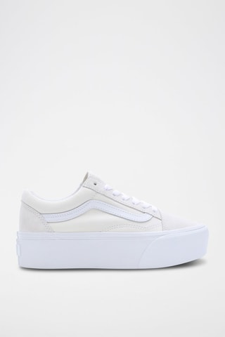 Zapatillas de piel nobuk con plataforma Old Skool Platform - Blanco