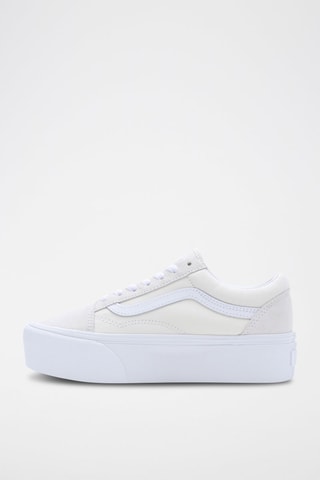 Zapatillas de piel nobuk con plataforma Old Skool Platform - Blanco