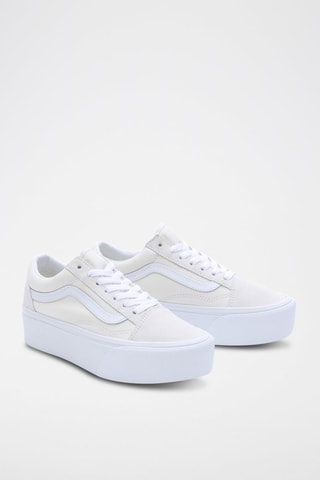 Zapatillas de piel nobuk con plataforma Old Skool Platform - Blanco