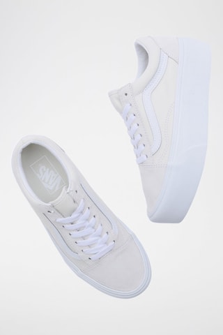 Zapatillas de piel nobuk con plataforma Old Skool Platform - Blanco