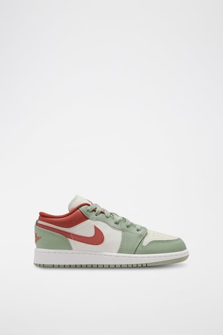 Air Jordan 1 Low en cuir - Vert d'eau et blanc