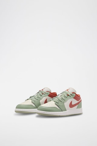 Air Jordan 1 Low en cuir - Vert d'eau et blanc
