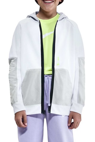 Chaqueta con capucha - Blanco y gris claro