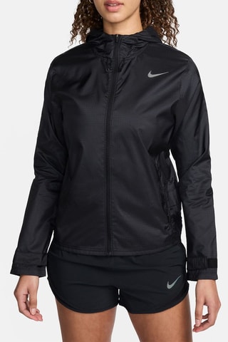 Chaqueta de running con capucha Essential - Negro