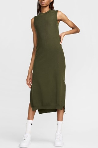 Vestido midi de lana Every Stitch - Verde
