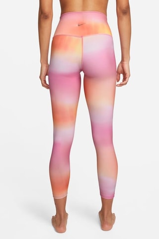 Leggings 7/8 de yoga tie-dye de tiro alto - Rosa - Nike