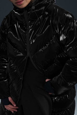 Anorak largo con capucha - Negro