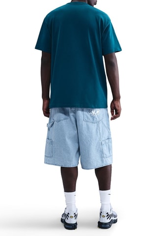 Camiseta ancha de algodón orgánico Premium Essentials - Azul pato