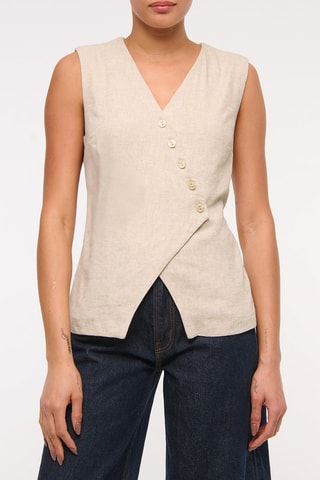 Gilet sans manches en lin - Gris