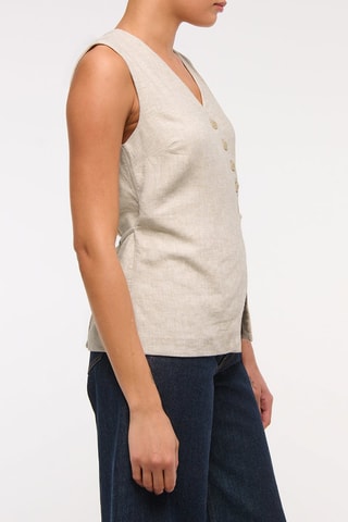 Gilet sans manches en lin - Gris