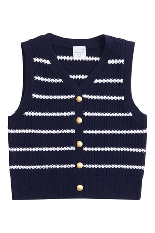 Gilet sans manches - Blanc et bleu marine